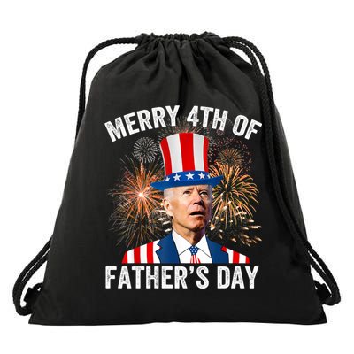 Joe Biden Merry 4th Of Fathers Day Funny 4th Of July Drawstring Bag