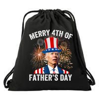 Joe Biden Merry 4th Of Fathers Day Funny 4th Of July Drawstring Bag
