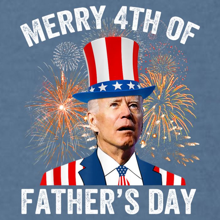 Joe Biden Merry 4th Of Fathers Day Funny 4th Of July Garment-Dyed Sweatshirt