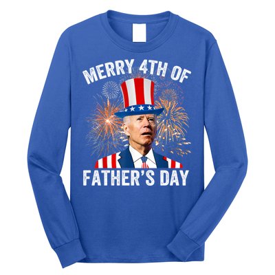 Joe Biden Merry 4th Of Fathers Day Funny 4th Of July Long Sleeve Shirt