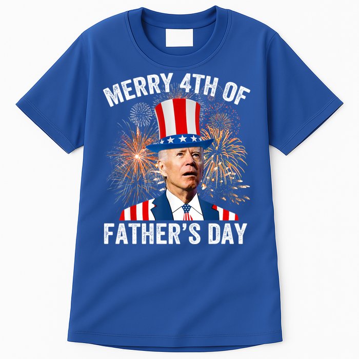 Joe Biden Merry 4th Of Fathers Day Funny 4th Of July Tall T-Shirt