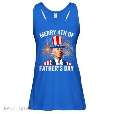Joe Biden Merry 4th Of Fathers Day Funny 4th Of July Ladies Essential Flowy Tank