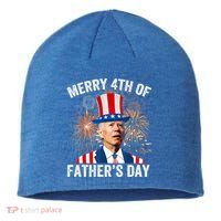 Joe Biden Merry 4th Of Fathers Day Funny 4th Of July Sustainable Beanie