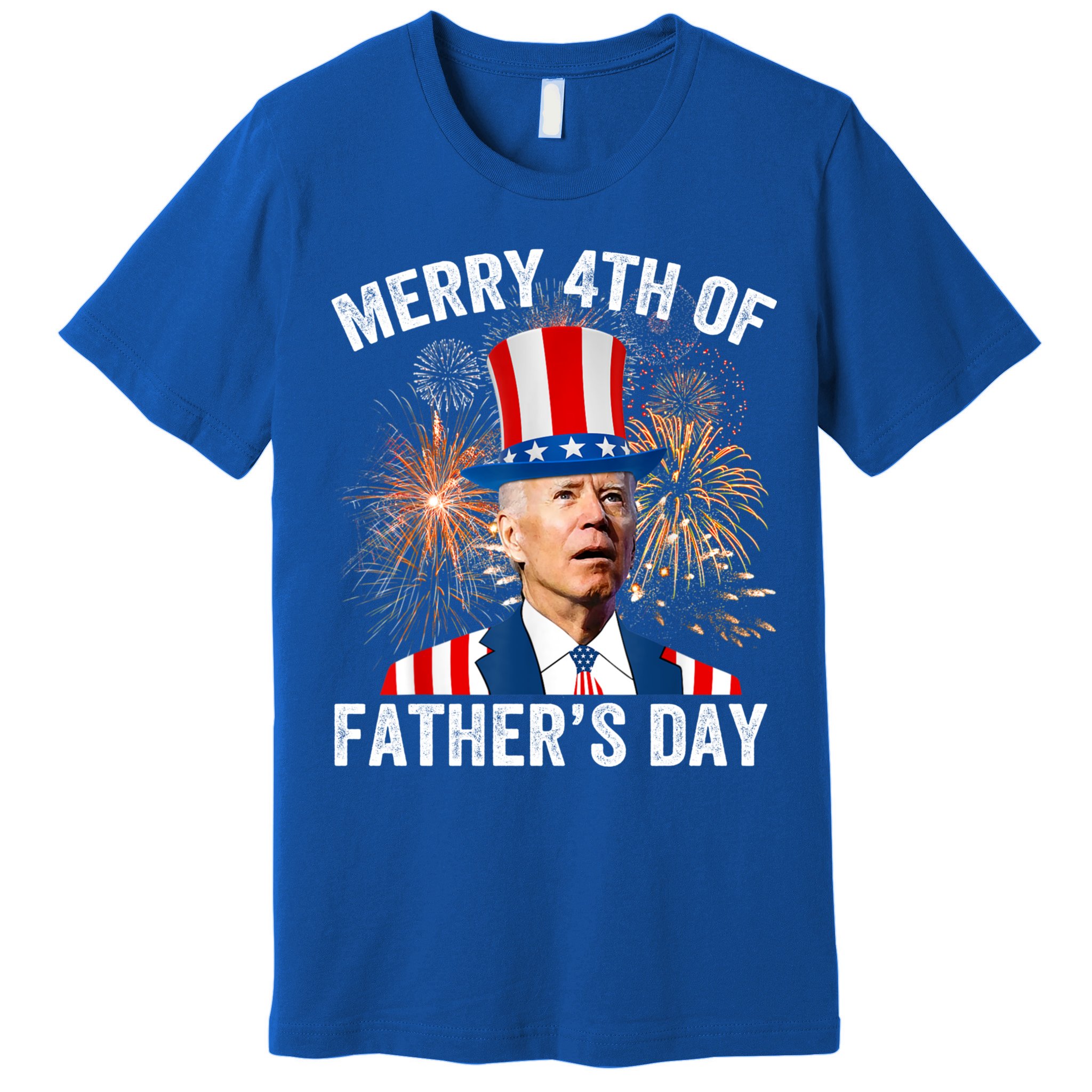 Joe Biden Merry 4th Of Fathers Day Funny 4th Of July Premium T-Shirt