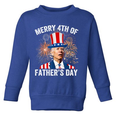 Joe Biden Merry 4th Of Fathers Day Funny 4th Of July Toddler Sweatshirt