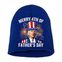Joe Biden Merry 4th Of Fathers Day Funny 4th Of July Short Acrylic Beanie