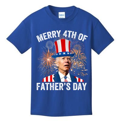 Joe Biden Merry 4th Of Fathers Day Funny 4th Of July Kids T-Shirt