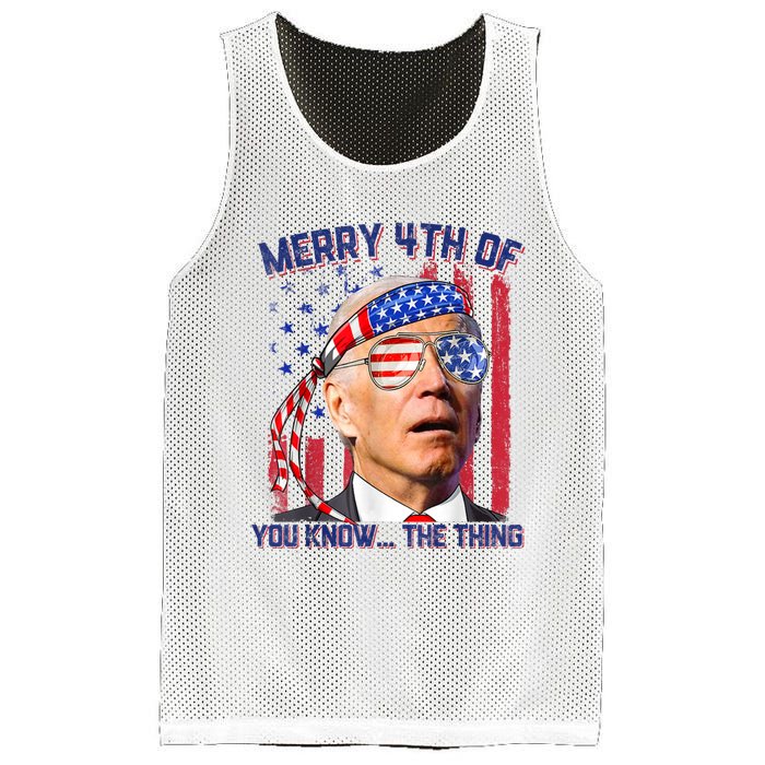 Joe Biden Merry 4th Of You Know The Thing, Joe Biden 4th Of July Mesh Reversible Basketball Jersey Tank