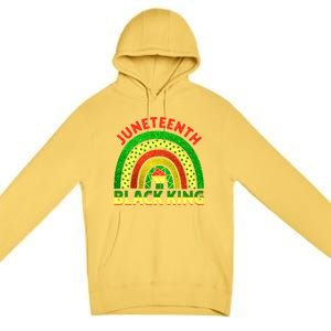 Juneteenth Black Melanin King Independence Day Blm Rainbow Cool Gift Premium Pullover Hoodie