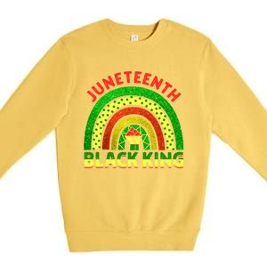 Juneteenth Black Melanin King Independence Day Blm Rainbow Cool Gift Premium Crewneck Sweatshirt