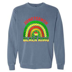 Juneteenth Black Melanin King Independence Day Blm Rainbow Cool Gift Garment-Dyed Sweatshirt