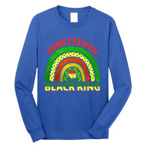 Juneteenth Black Melanin King Independence Day Blm Rainbow Cool Gift Long Sleeve Shirt