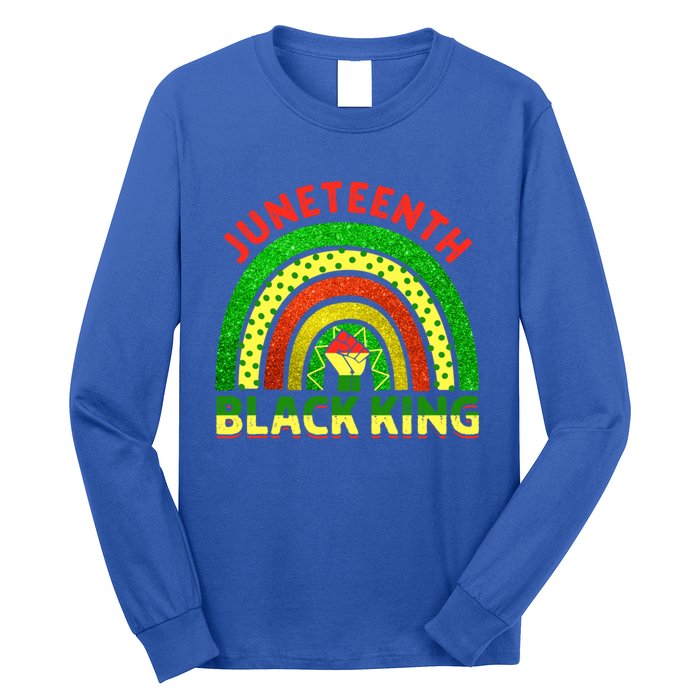 Juneteenth Black Melanin King Independence Day Blm Rainbow Cool Gift Long Sleeve Shirt