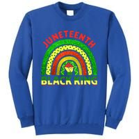 Juneteenth Black Melanin King Independence Day Blm Rainbow Cool Gift Tall Sweatshirt