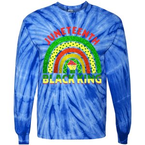 Juneteenth Black Melanin King Independence Day Blm Rainbow Cool Gift Tie-Dye Long Sleeve Shirt