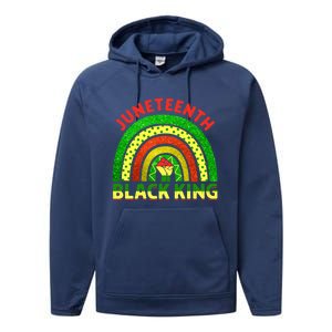 Juneteenth Black Melanin King Independence Day Blm Rainbow Cool Gift Performance Fleece Hoodie