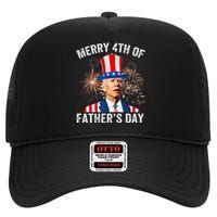 Joe Biden Merry 4th Of Father's Day Funny 4th Of July High Crown Mesh Back Trucker Hat