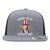 Joe Biden Merry 4th Of Father's Day Funny 4th Of July Flat Bill Trucker Hat