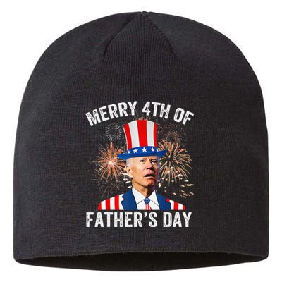 Joe Biden Merry 4th Of Father's Day Funny 4th Of July Sustainable Beanie