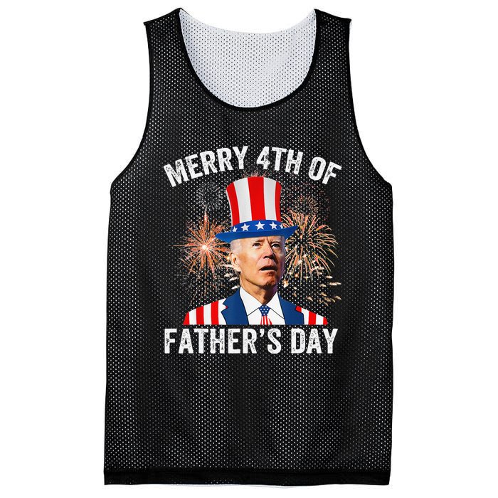 Joe Biden Merry 4th Of Father's Day Funny 4th Of July Mesh Reversible Basketball Jersey Tank