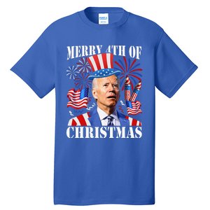 Joe Biden Merry 4th Of Christmas Firework Tall T-Shirt