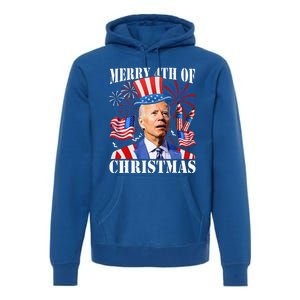 Joe Biden Merry 4th Of Christmas Firework Premium Hoodie