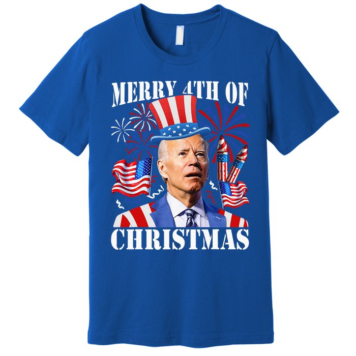 Joe Biden Merry 4th Of Christmas Firework Premium T-Shirt