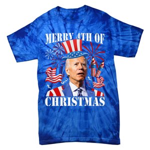 Joe Biden Merry 4th Of Christmas Firework Tie-Dye T-Shirt