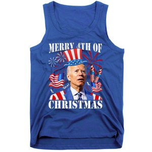 Joe Biden Merry 4th Of Christmas Firework Tank Top