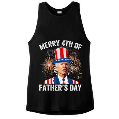 Joe Biden Merry 4th Of Father's Day Funny 4th Of July Ladies PosiCharge Tri-Blend Wicking Tank