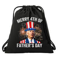 Joe Biden Merry 4th Of Father's Day Funny 4th Of July Drawstring Bag