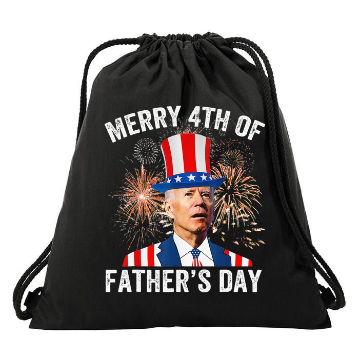 Joe Biden Merry 4th Of Father's Day Funny 4th Of July Drawstring Bag