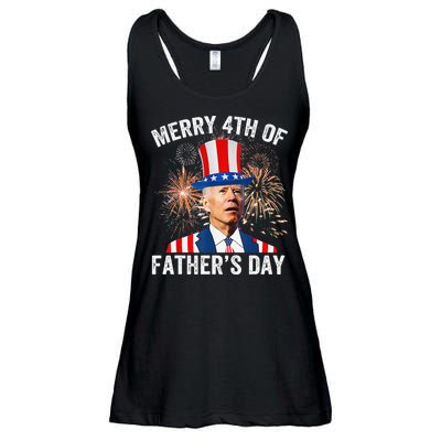 Joe Biden Merry 4th Of Father's Day Funny 4th Of July Ladies Essential Flowy Tank