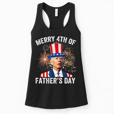 Joe Biden Merry 4th Of Father's Day Funny 4th Of July Womens Tank Top