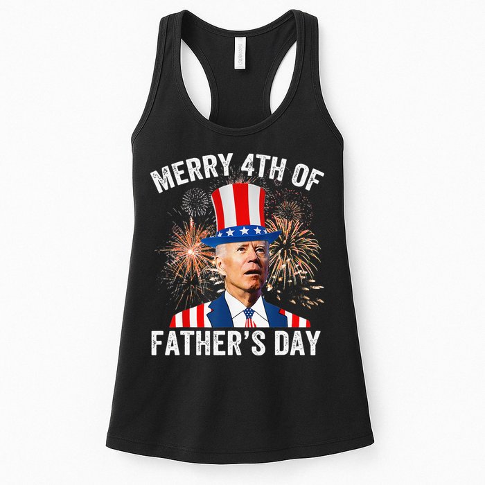 Joe Biden Merry 4th Of Father's Day Funny 4th Of July Womens Tank Top