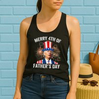 Joe Biden Merry 4th Of Father's Day Funny 4th Of July Womens Tank Top