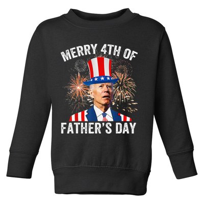Joe Biden Merry 4th Of Father's Day Funny 4th Of July Toddler Sweatshirt