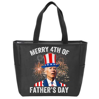 Joe Biden Merry 4th Of Father's Day Funny 4th Of July Zip Tote Bag