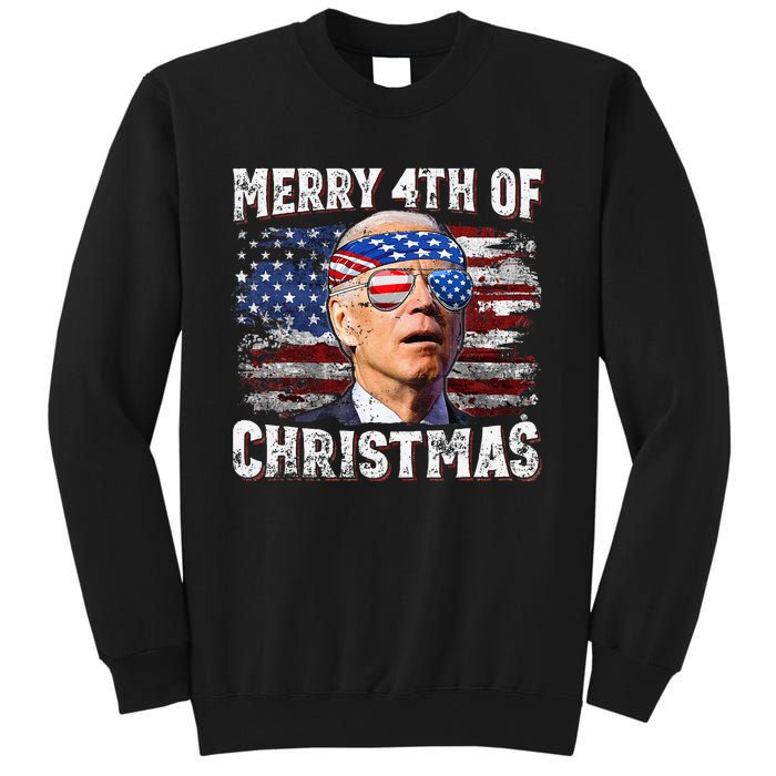 Joe Biden Merry 4th Of Christmas Funny 4th Of July Sweatshirt