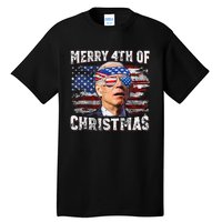 Joe Biden Merry 4th Of Christmas Funny 4th Of July Tall T-Shirt