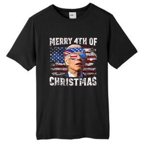 Joe Biden Merry 4th Of Christmas Funny 4th Of July Tall Fusion ChromaSoft Performance T-Shirt