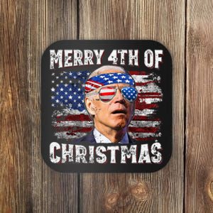 Joe Biden Merry 4th Of Christmas Funny 4th Of July Coaster