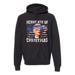 Joe Biden Merry 4th Of Christmas Funny 4th Of July Premium Hoodie