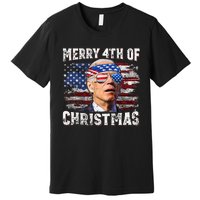 Joe Biden Merry 4th Of Christmas Funny 4th Of July Premium T-Shirt