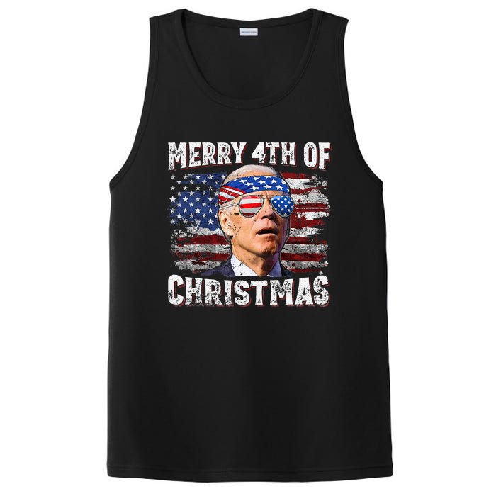 Joe Biden Merry 4th Of Christmas Funny 4th Of July PosiCharge Competitor Tank