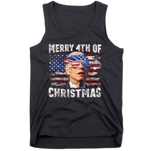 Joe Biden Merry 4th Of Christmas Funny 4th Of July Tank Top