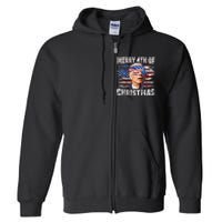 Joe Biden Merry 4th Of Christmas Funny 4th Of July Full Zip Hoodie