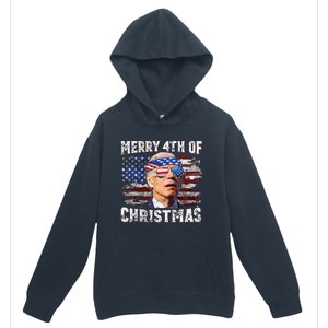 Joe Biden Merry 4th Of Christmas Funny 4th Of July Urban Pullover Hoodie