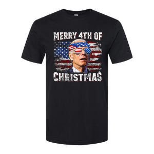 Joe Biden Merry 4th Of Christmas Funny 4th Of July Softstyle CVC T-Shirt