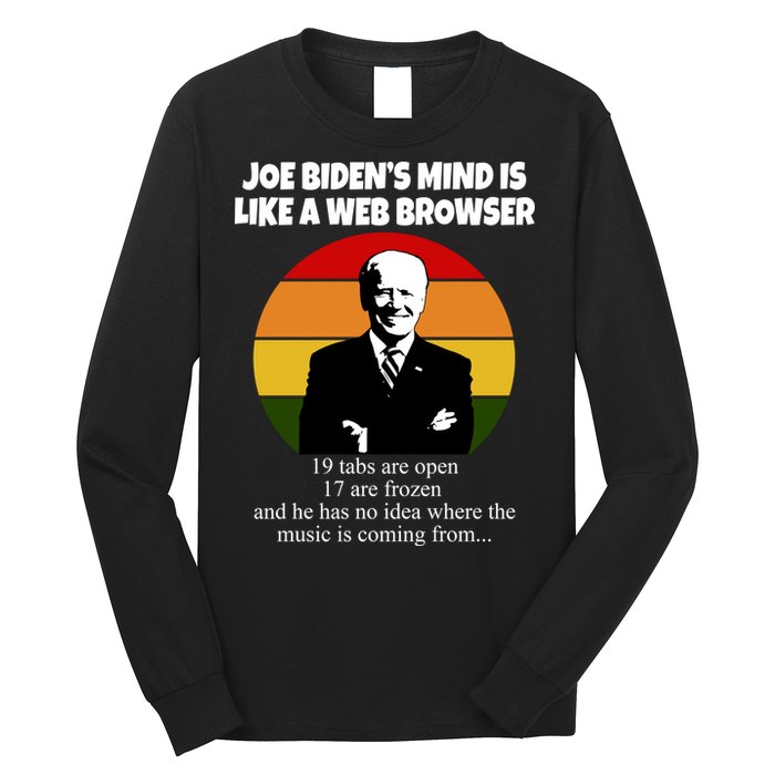 Joe Biden's Mind Is Like A Web Browser Long Sleeve Shirt